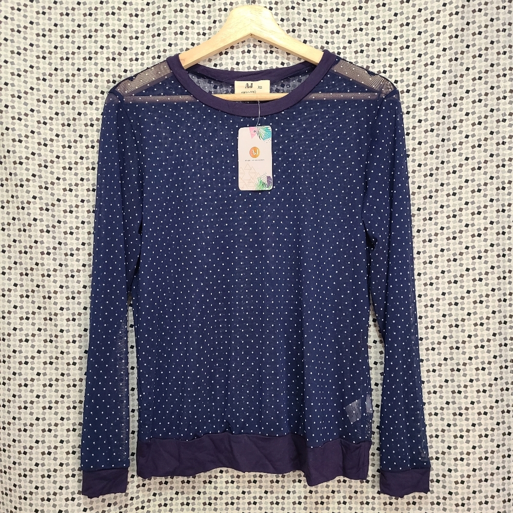 Amelia James Long Sleeve Mesh Top XS